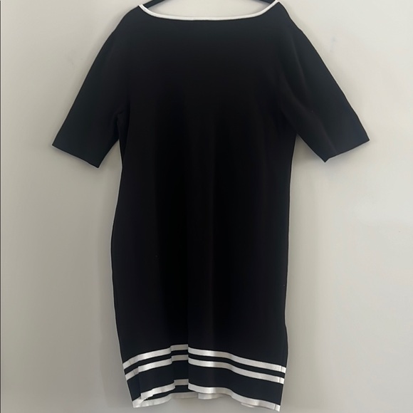 Anne Klein Black Dress with White Stripes Size L - Picture 13 of 16